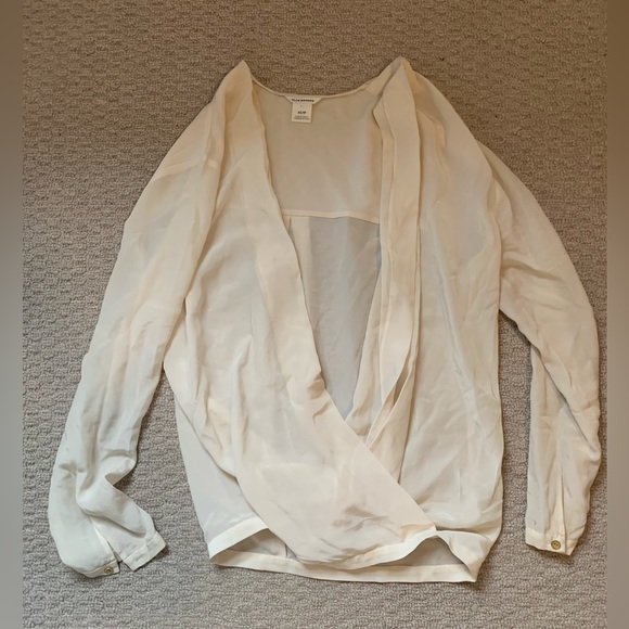 Club Monaco ivory/cream sheer wrap cardigan - Picture 1 of 1